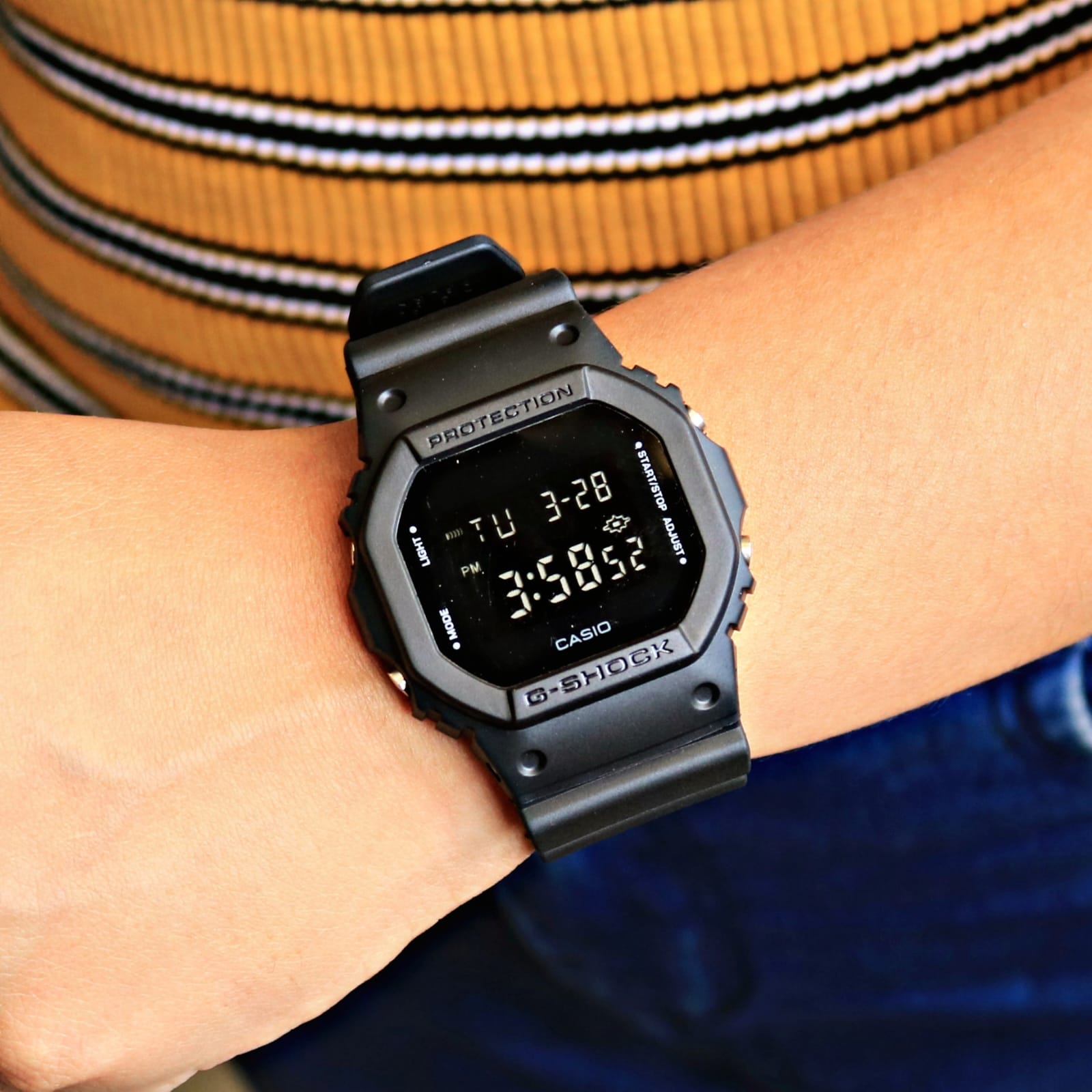 Stealth Black Digital Sport Watch - Negative Display