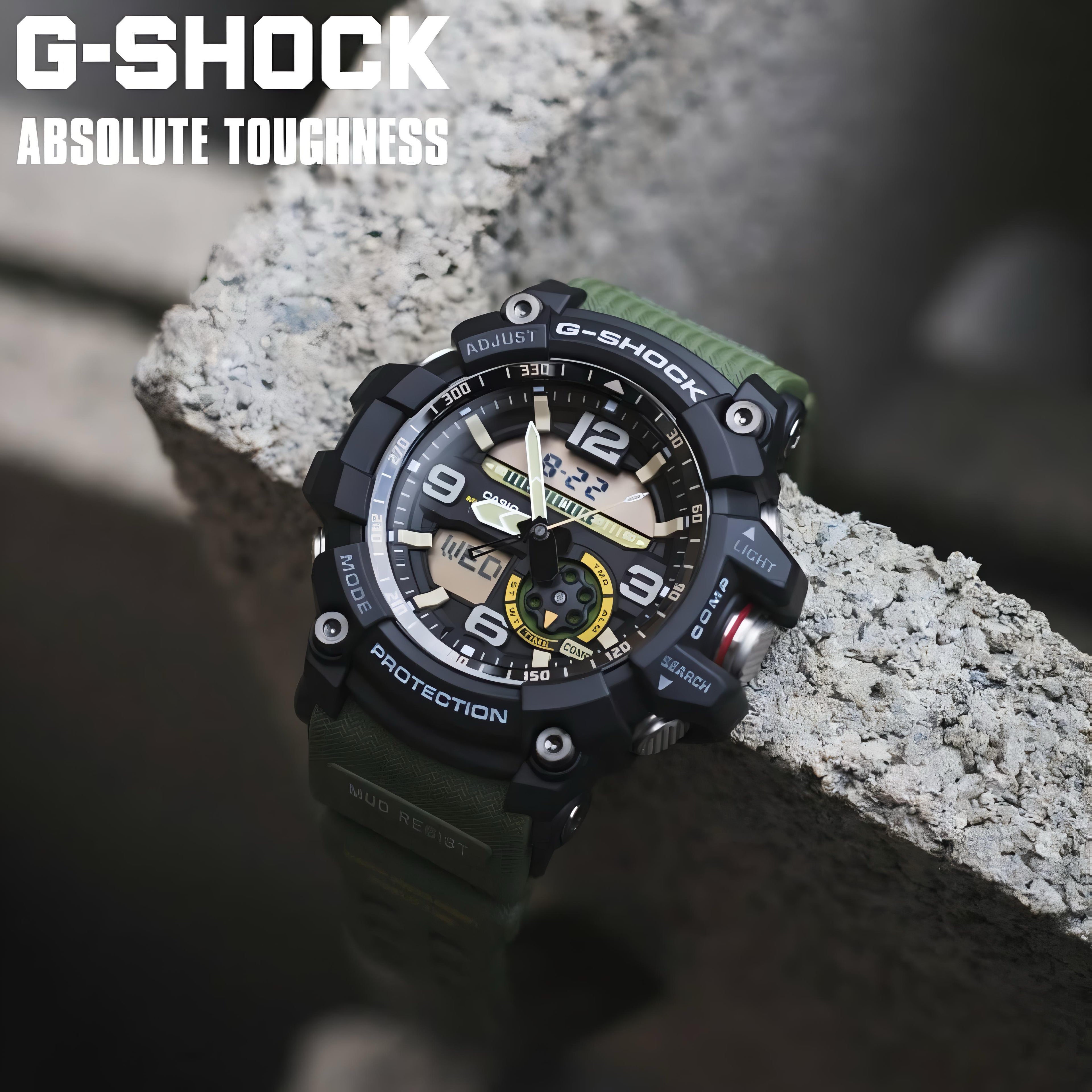 Tactical Field Watch - Black Case with Olive Green Strap